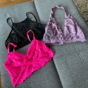 bundle of pink Victoria's secret bralettes